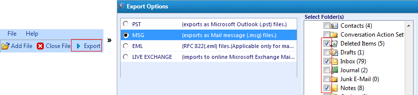 export Virtual Exchange into msg